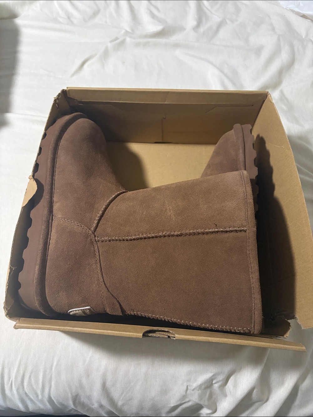 BearPaw Men's Chestnut Brown Suede Pull-On Winter Boots